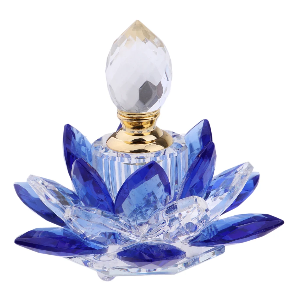 Botellas Vacías de Perfume Vintage de cristal azul, Flor de Loto, Favor de dama, 5ml