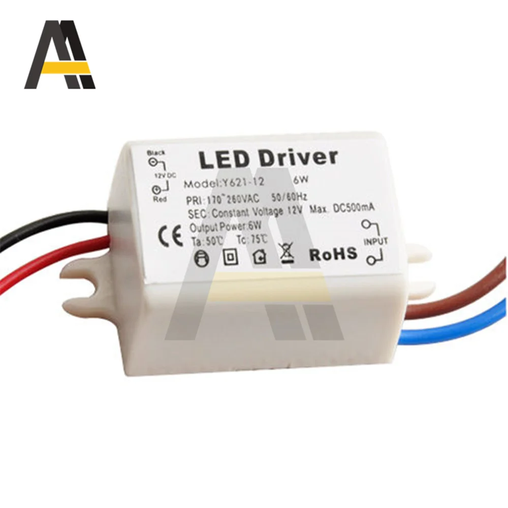 LED Driver 6W 10W Constant Current 500mA 830mA Watt Lighting Transformers Power Supply Lighting Bulb Driver Transformer Converte