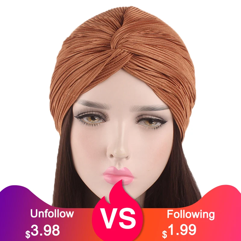 

Unique Women Twist Knot Turban Hijab Solid Bandana Sleep Headwear Beanie Indian Hat Chemo Cancer Bonnet Wrap Head Cover