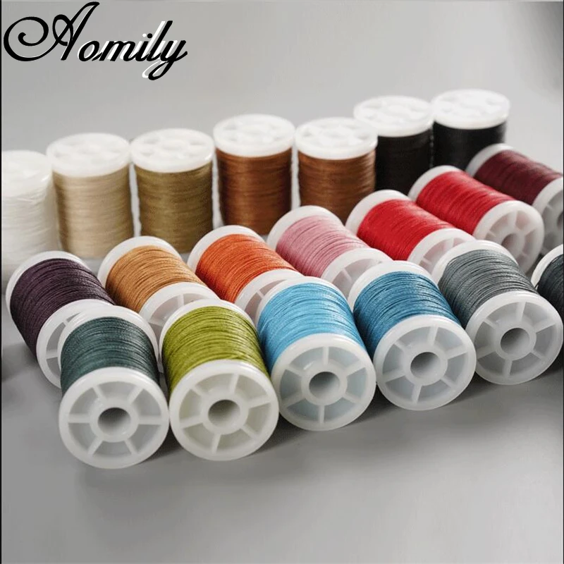 Multicolor Durable 120meters 0.5mm Round Waxed Thread Cord Handicraft Hand Stitching Polyester Sewing Thread for Sewing Machine