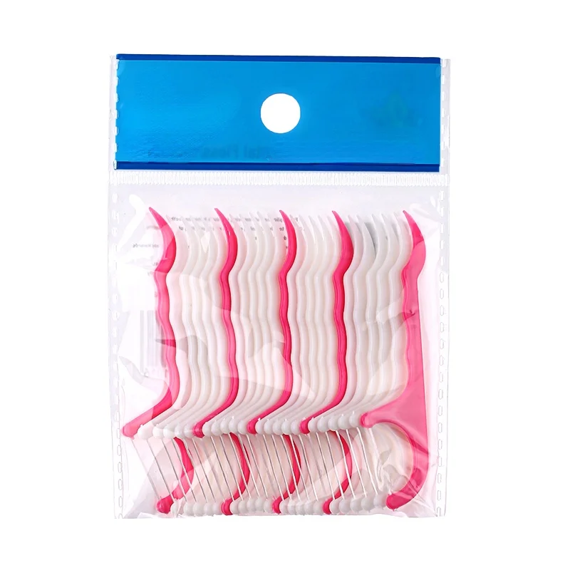 50Pcs/Lot Disposable Dental Flosser Interdental Brush Teeth Stick Toothpicks Floss Pick Oral Gum Teeth Cleaning Care