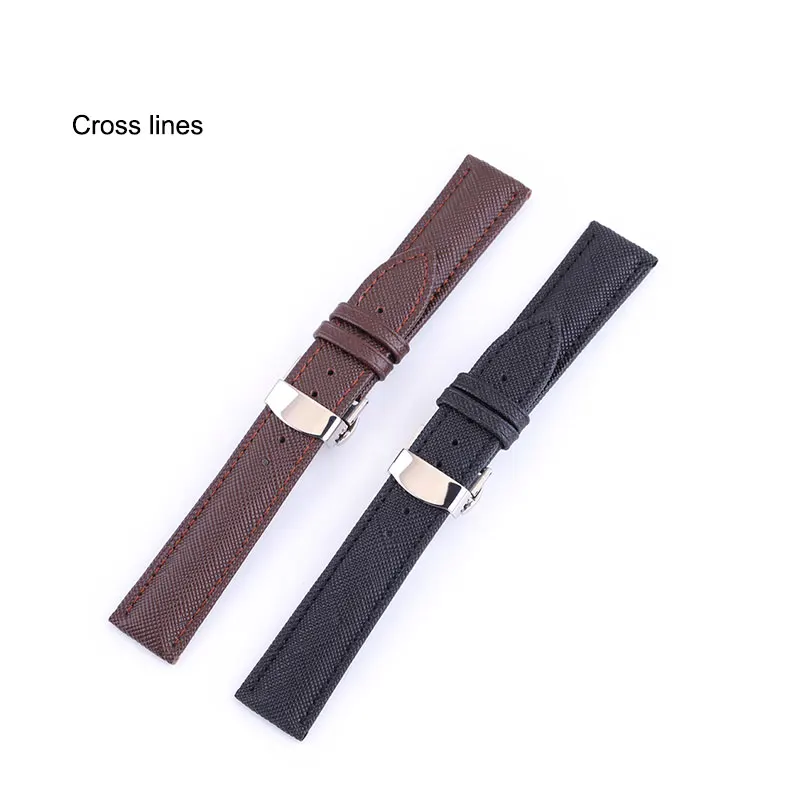 UTHAI B01 Genuine Leather Watchbands 12-24mm Universal Watch Butterfly buckle Band Steel Buckle Strap Wrist Belt Bracelet + Tool