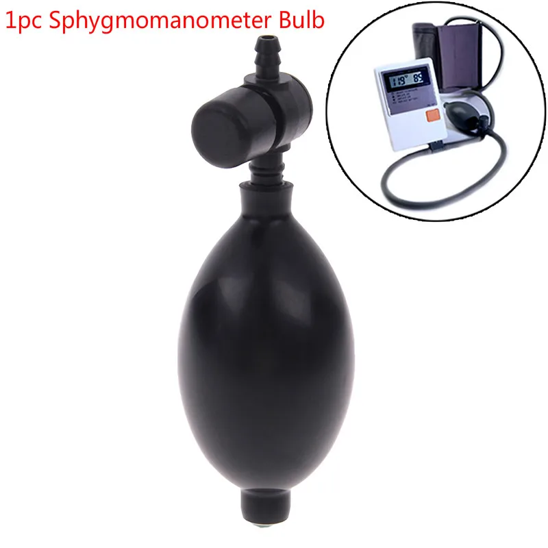 1pc Black Medical Sphygmomanometer Tonometer Ball Replacement Manual Inflation Blood Pressure Latex Bulb With Air Release