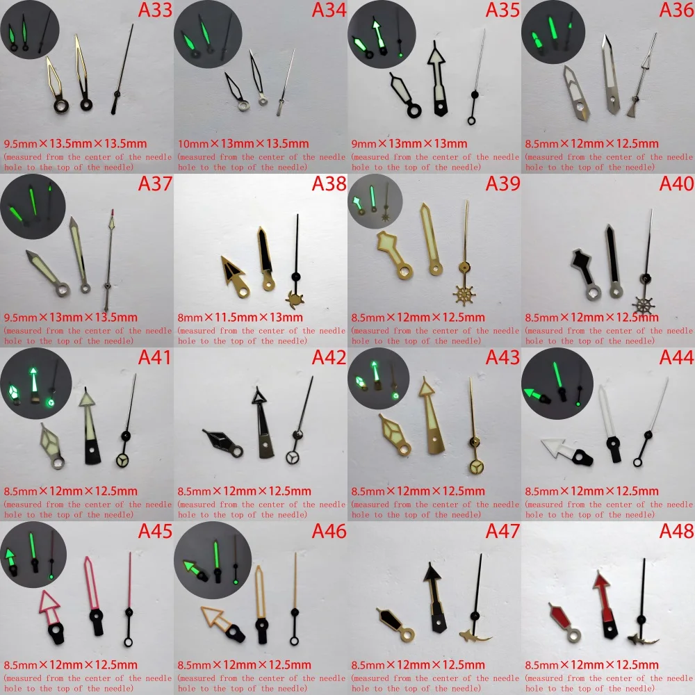 A-Series Watch accessories hand watch pointer NH35 green blue super luminous, suitable for NH35, NH36 movement hands