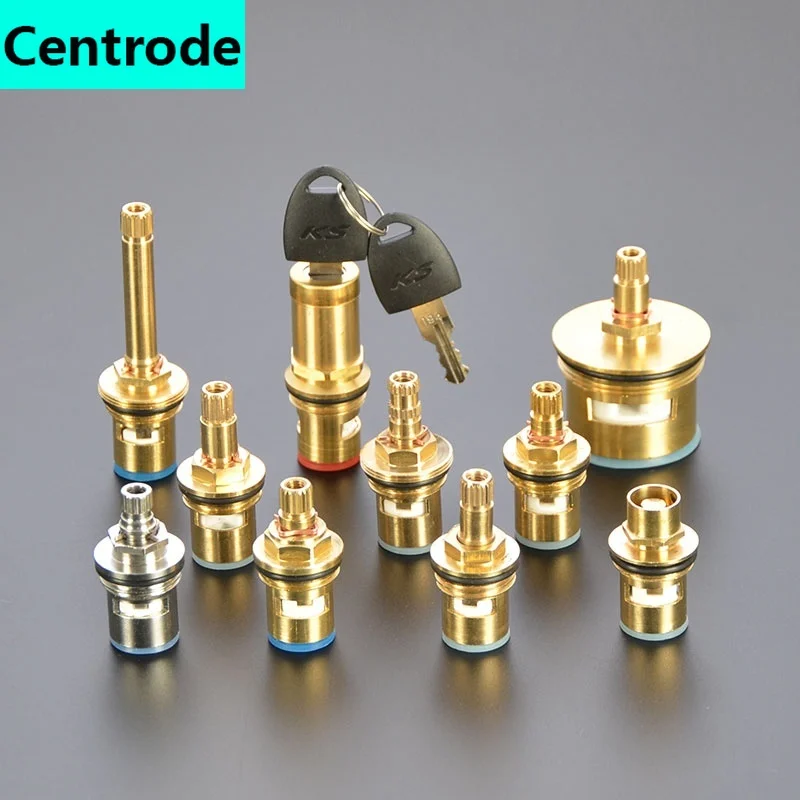 Faucet copper valve core hot and cold water fast opening triangle valve switch ceramic valve core copper head repair parts