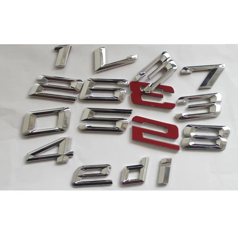 Chrome Shiny Silver ABS Number Letters Words Car Trunk Badge Emblems for BMW 1 Series 116i 128i 118i 120i 125i 135i 130i