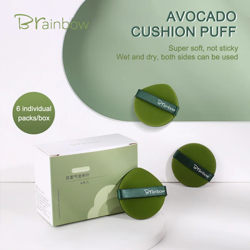 Brainbow Ensemble d'éponges à coussin d'air de maquillage, 3/6 pièces, pour fond de teint, Gel transparent, poudre lisse, BB CC crème, Contour du visage, outil cosmétique
