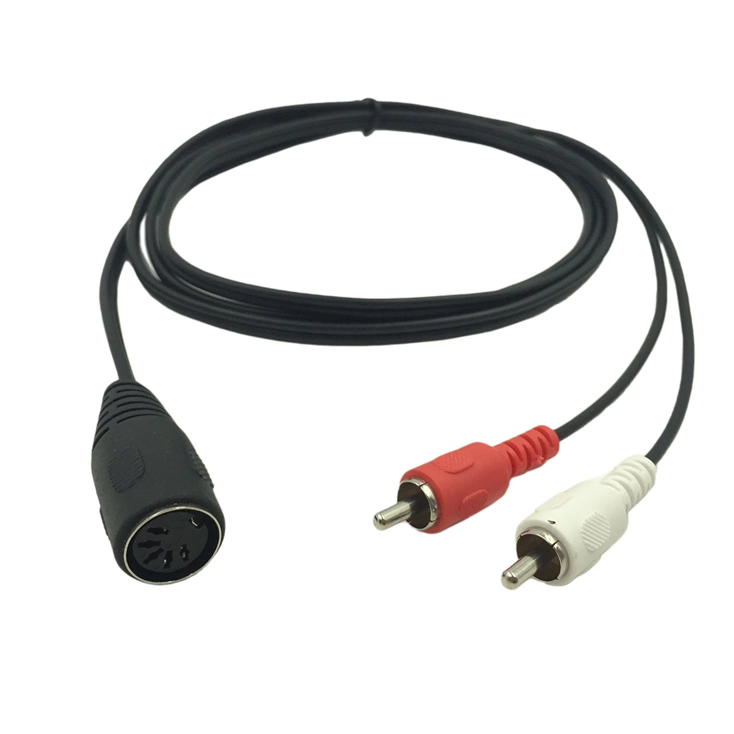 Câble adaptateur Audio, 150CM, 1.5m, 5 broches Din vers 2x RCA, prise Phono mâle, 1 pièce