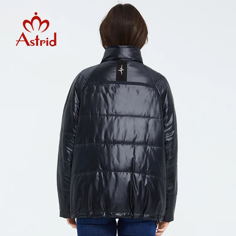 Astrid 2022 Spring Women Parka  Tide brand  Coat Warm Jacket  Thin Cotton Bright Colors  Short  Coat   Standing Collar ZM-3053