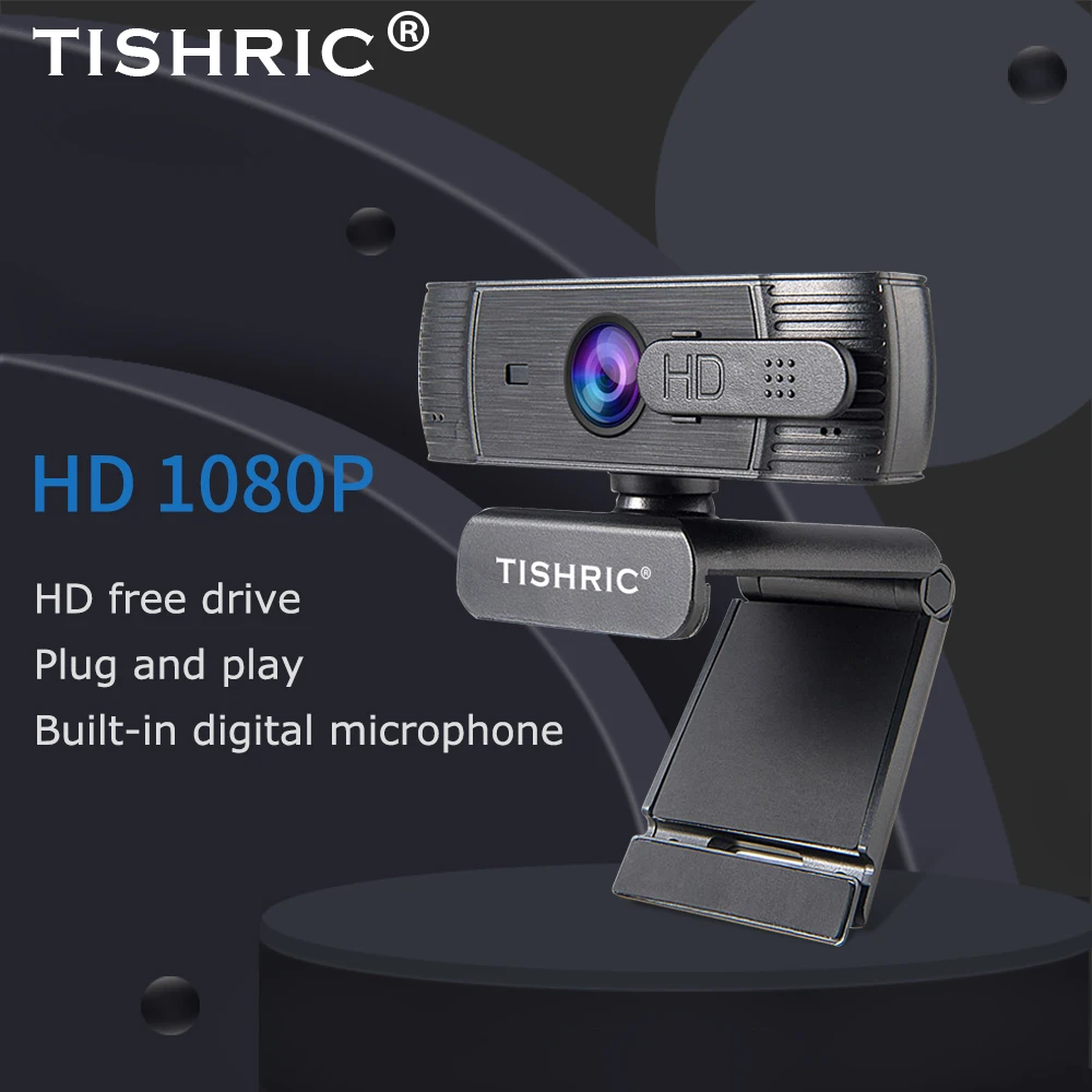 TISHRIC T200 Webcam 1080p Webcam Cover Auto Focus Web Camera With Microphone Web Camera For Computer Video Call Live Broadcast