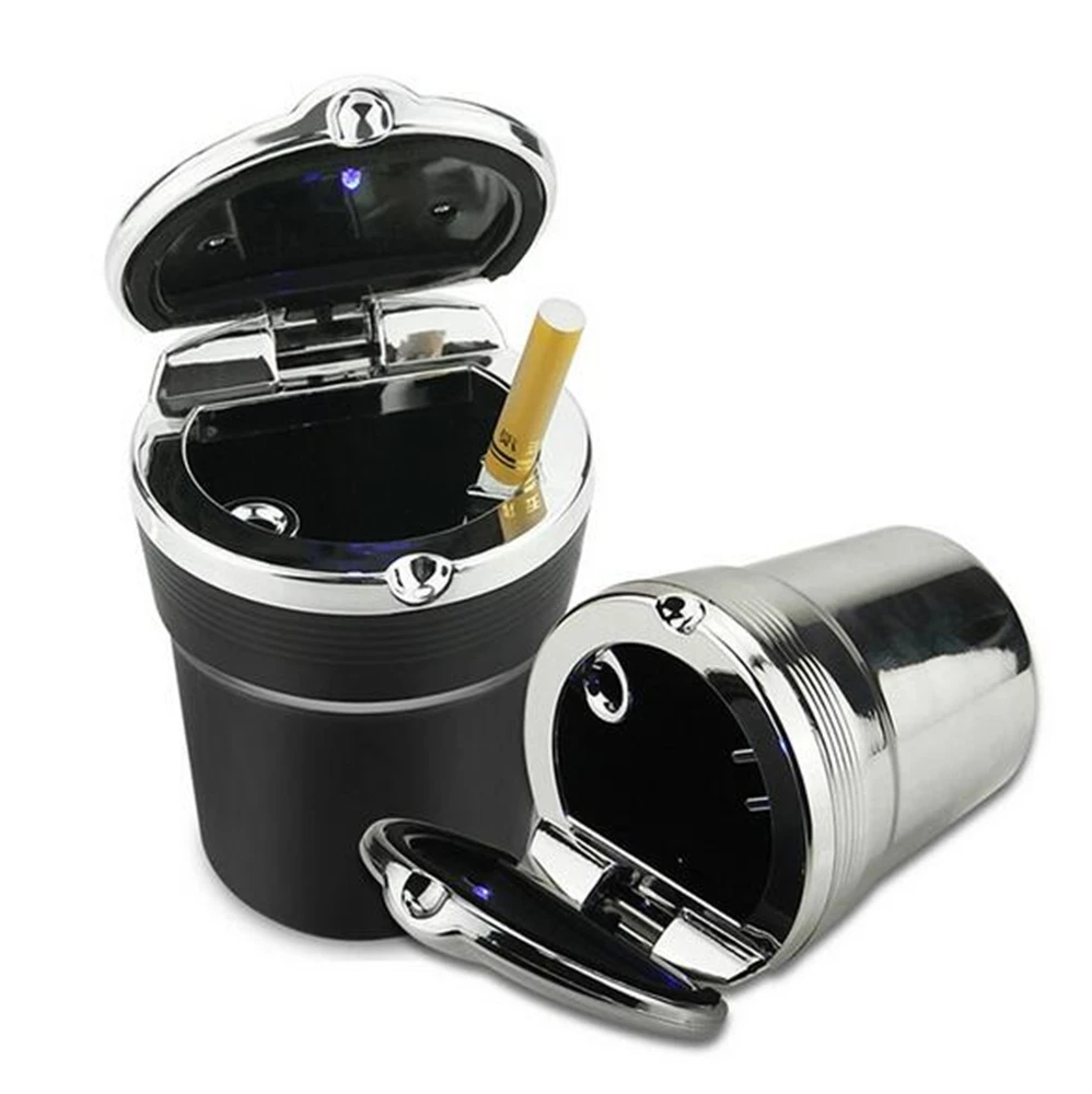 Car Black Led Trash Can Garbage Holder Ashtray Storage Bag Accessories Auto Door Seat Back Visor Trash Paper Dustbin