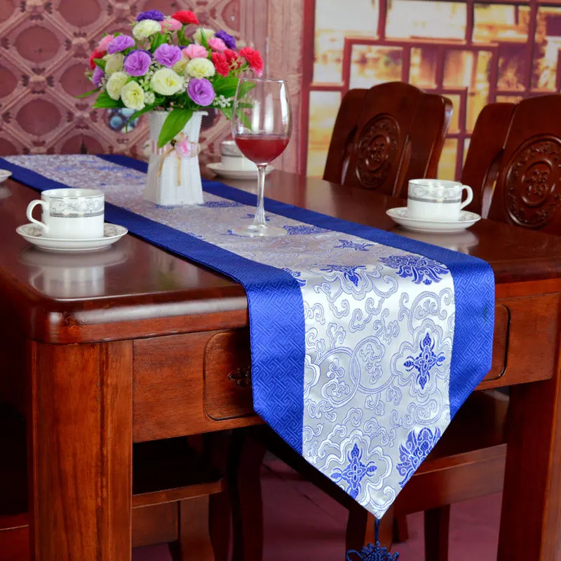 Chemin de table solide de style chinois, nappe à longue bande, chemin de table à manger, TV, couverture de table à chaussures, classique et concis