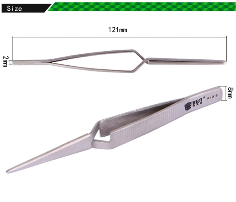 1Piece Cross Lock Stainless Steel Precision Tweezers Reverse Action Tweezer Maintenance Hand Tools 121mm