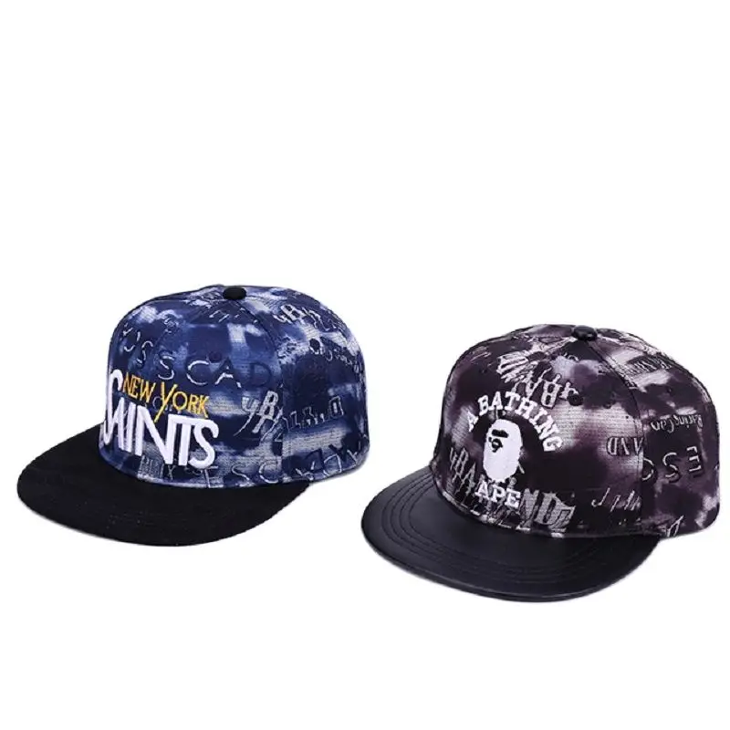 2021 Zomer Populaire Goede Kwaliteit Snap Back Baseball Caps Mannen Mode Vrouwen Hoed Platte Pu Brim Hip Hop Snapback Cap