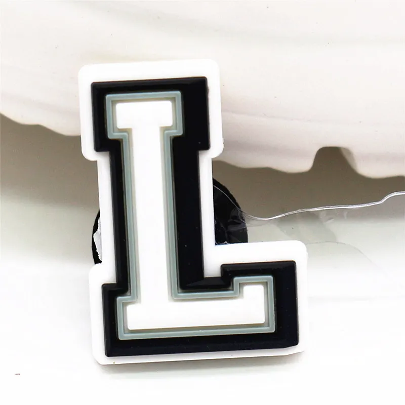 1pcs Original Alphabet PVC Shoe Charms Clog Decorations 26 Letters DIY Sandal Buckles Accessories Fit Bands Party X-mas Gifts