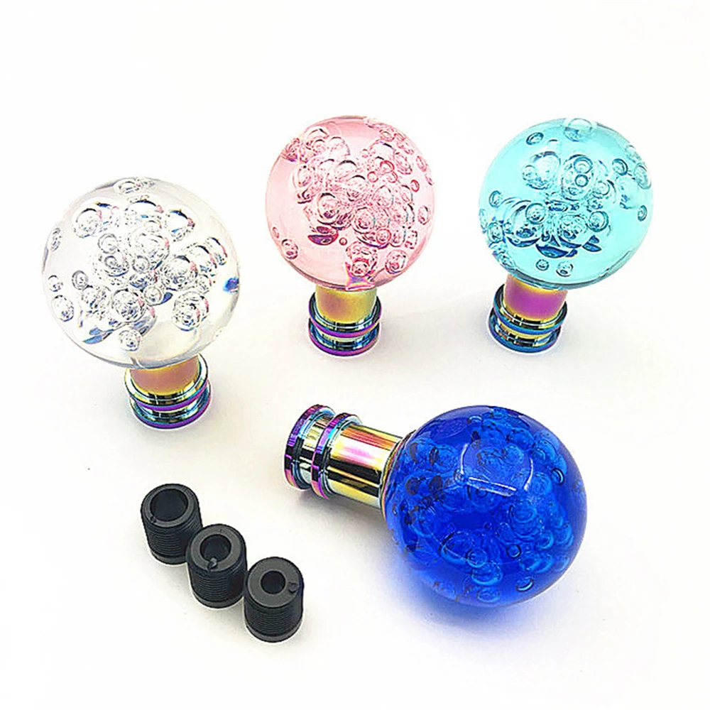 Car New Crystal Resin Gear Shift Knob Bubble Auto Manual Stick Shifter Stick