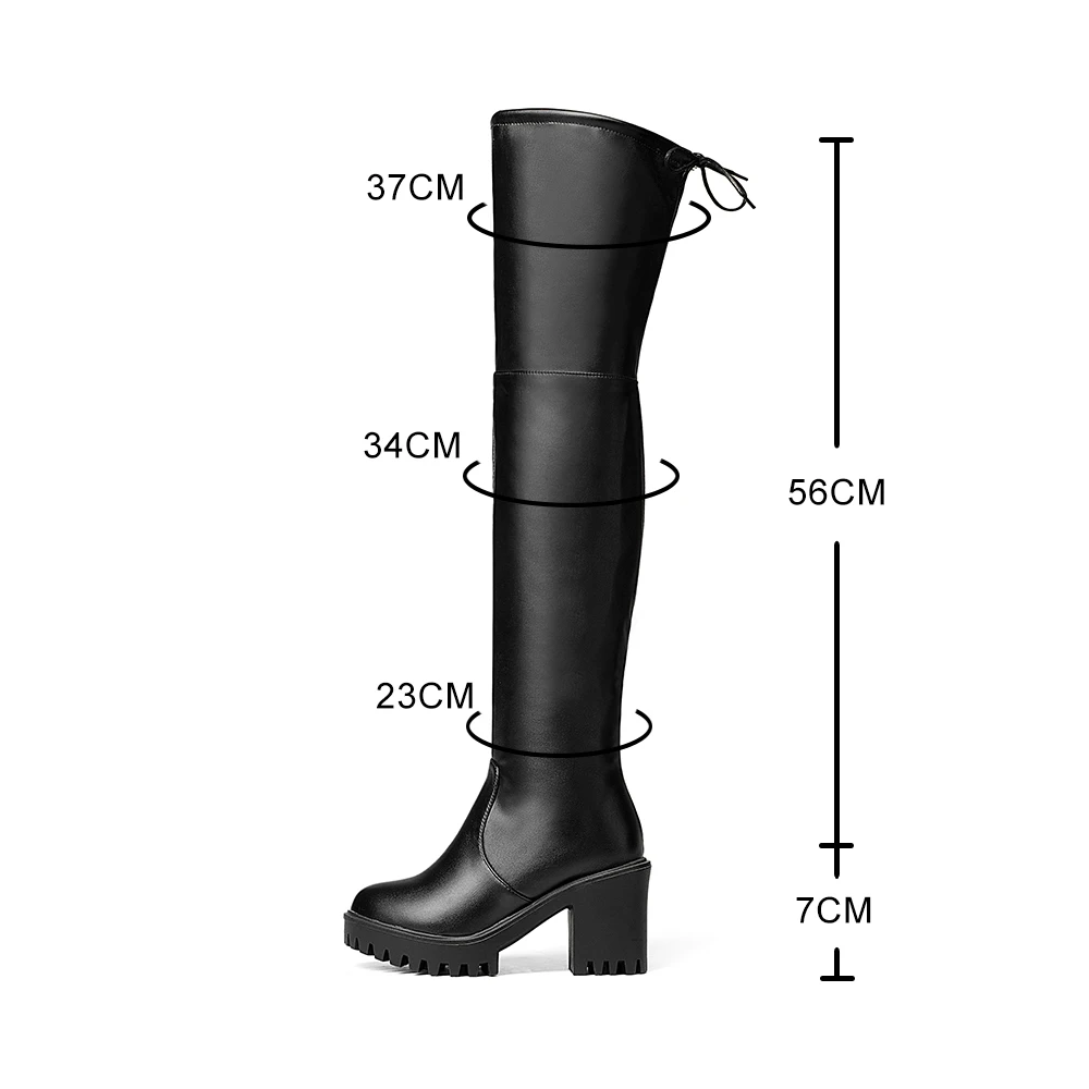 Sexy Slim Over Knee Thigh High Boots Women Autumn Winter Long Boots Shoes Women‘s Platform High Heelst Boots female