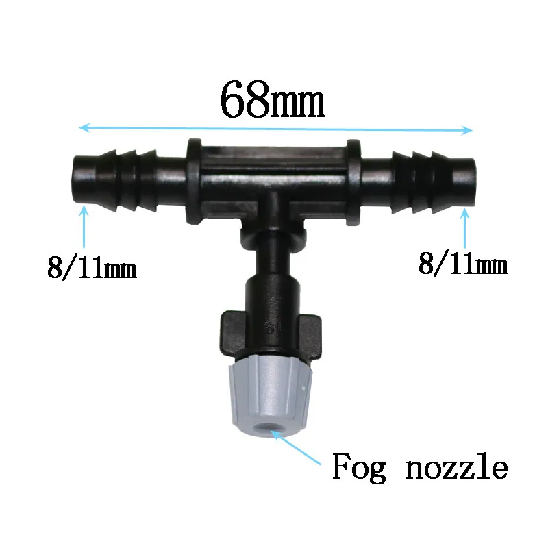 50pcs Reducing Tee Garden Water Hose Connector T-splitter Greenhouse Micro Irrigation Lawn Sprinkler Free Shipping Spray Nozzle