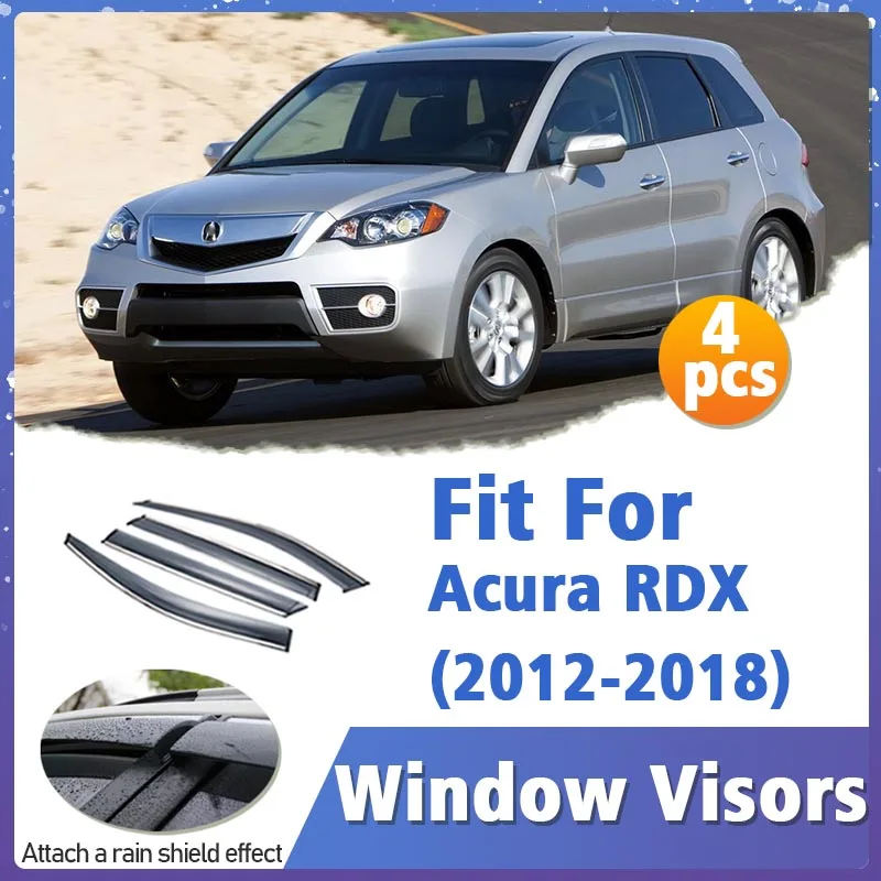 

Window Visor Guard for Acura RDX 2012-2018 4pcs Vent Cover Trim Awnings Shelters Protection Sun Rain Deflector Auto Accessories