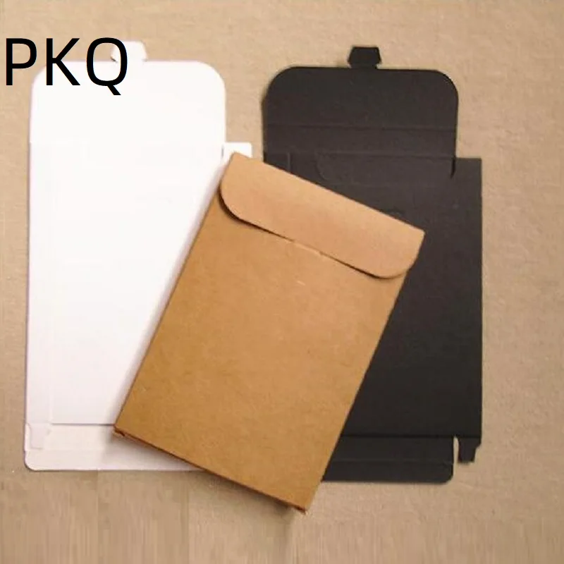 Blank Kraft Paper Envelope Packaging Box, Postcard, Photo Box, Greeting Card Packing Cardboard Box, 15.5*10.8*1.5cm, 10 PCs/Lot