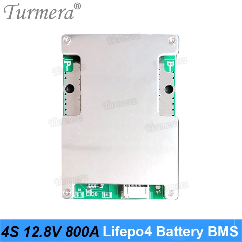 Turmera 4S 800A 50A 12.8V 14.4V 32700 Lifepo4 배터리 BMS 밸런스 태양 전지 패널 또는 전기 보트 무정전 전원 공급 장치 12V