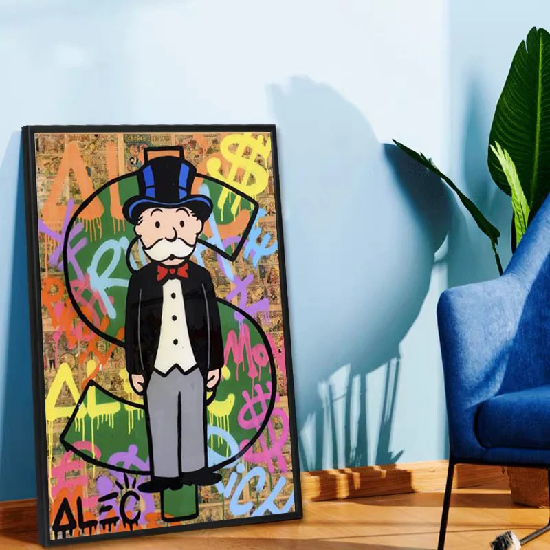 Moderne Graffiti-Kunst, Alec-Porträt, Poster und Drucke auf Leinwand, Gemälde, Wohnzimmer, Dekoration, Wandkunst, Bilder (ungerahmt)