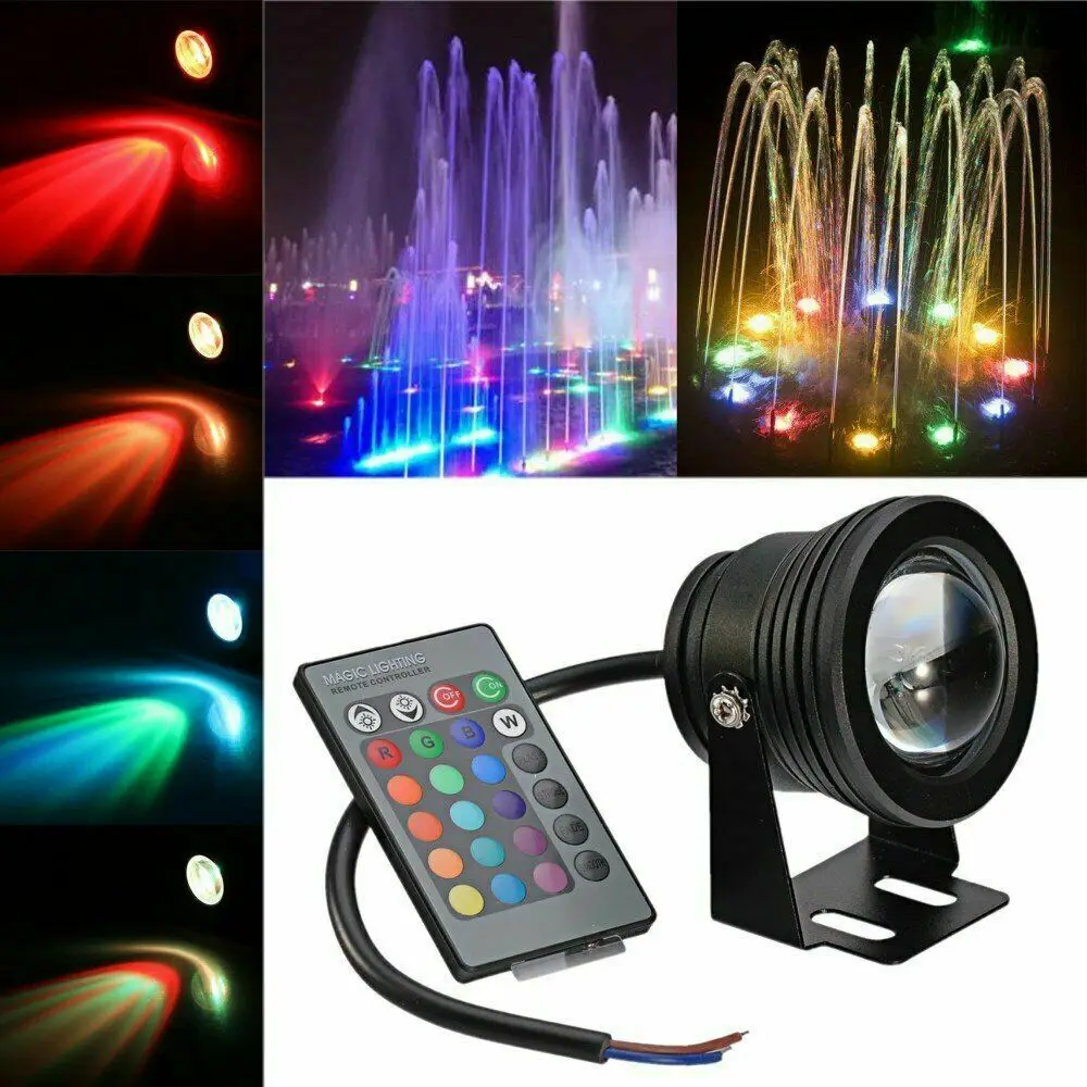 Imagem -03 - Rgb Impermeável Led Flood Light Lâmpada de Jardim ao ar Livre Holofotes Subaquático Piscina de Fontes Lagoa Aquário Ip68 12v 85265v Pcs