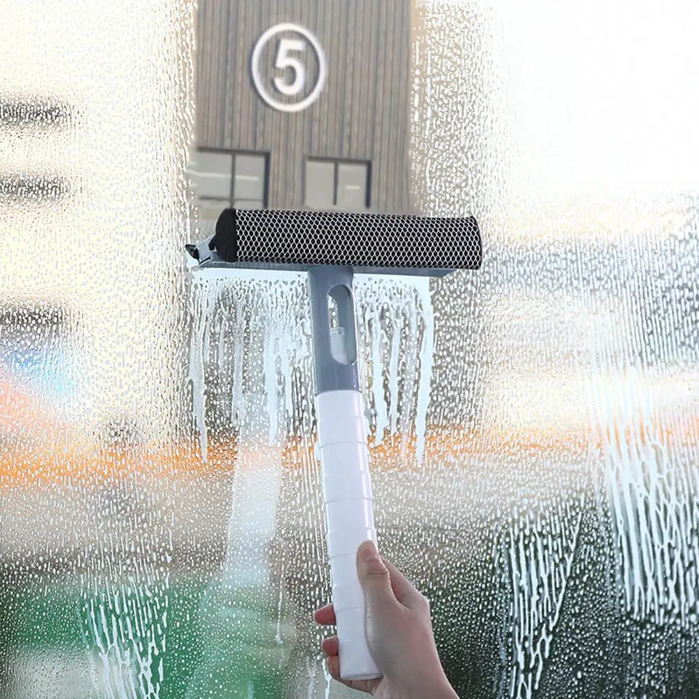 Household Double-side Brush Scraper with Sprayer Window Car Glass Cleaner Wiper
