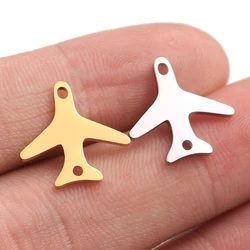 5pc/lot Stainless Steel Charms Double Hole Aircraft Connector Bracelet DIY Findings Components Metal Earring for Jewelry Making