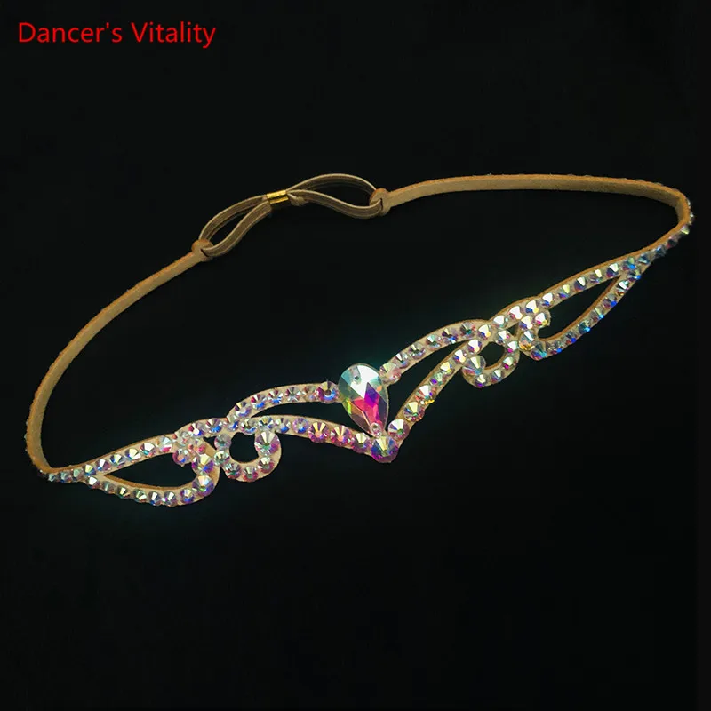 Belly Dance Headwear Shiny Diamond-Studded Head Chain Female Adult Indian Dancing Profession Performance Accessories