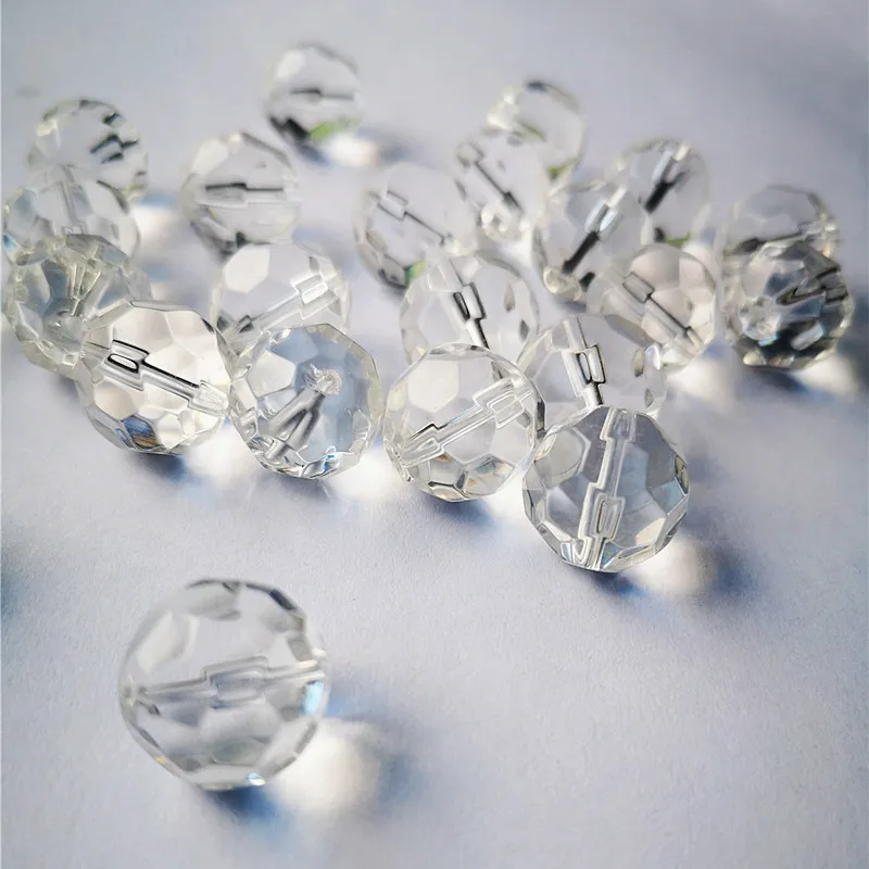 Hot Selling 100pcs/lot Transparent 12mm Crystal Glass Faceted Chandelier Light Beads For Diy Curtain Accessories Jewelry Making