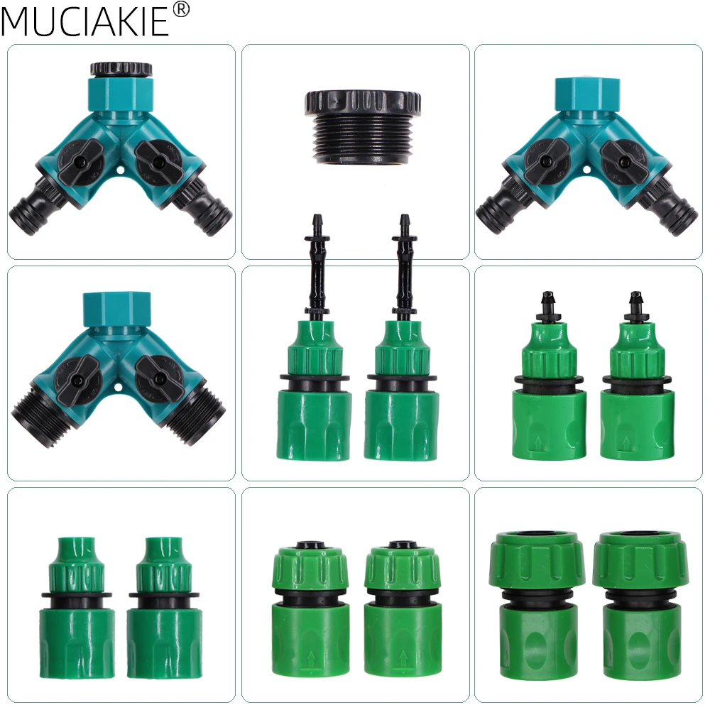 

MUCIAKIE BSP NPT Y Tap Water Connectors 1/2'' 3/4'' Female Inlet Garden Coupling Adapters Outlet 1/8'' 1/4'' 1/2'' 3/4'' Tubing