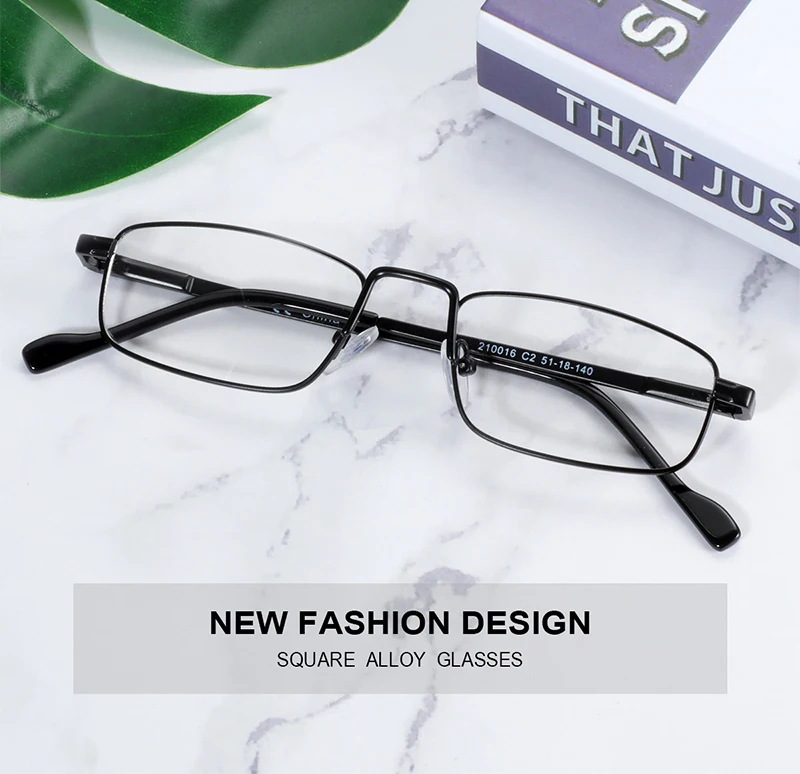 ZENOTTIC Kleine Schmale Rechteck Brille Männer Retro Klare Linse Metall Rahmen Brille Männlich Vollrand Myopie Optische Brillen – Detail 1