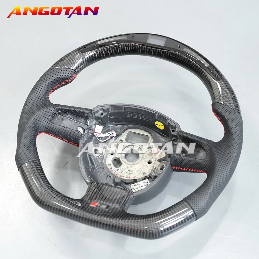 LED Carbon Fiber Steering Wheel Fit Special Design For Audi A3 A4 A5 A6 A7 Q3 Q5 Q7 2008 2009 2010 2011 2012