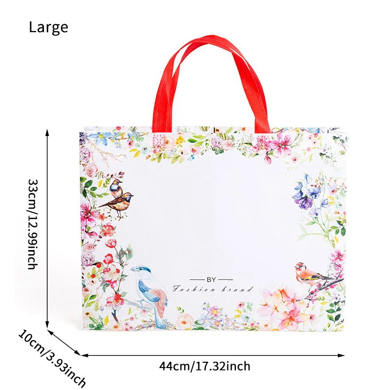 1PC Flower Print Foldable Shopping Bag Reusable Eco Shopper Bag Large Women Storage Tote Pouch Non-Woven Grocery Shopping Bags