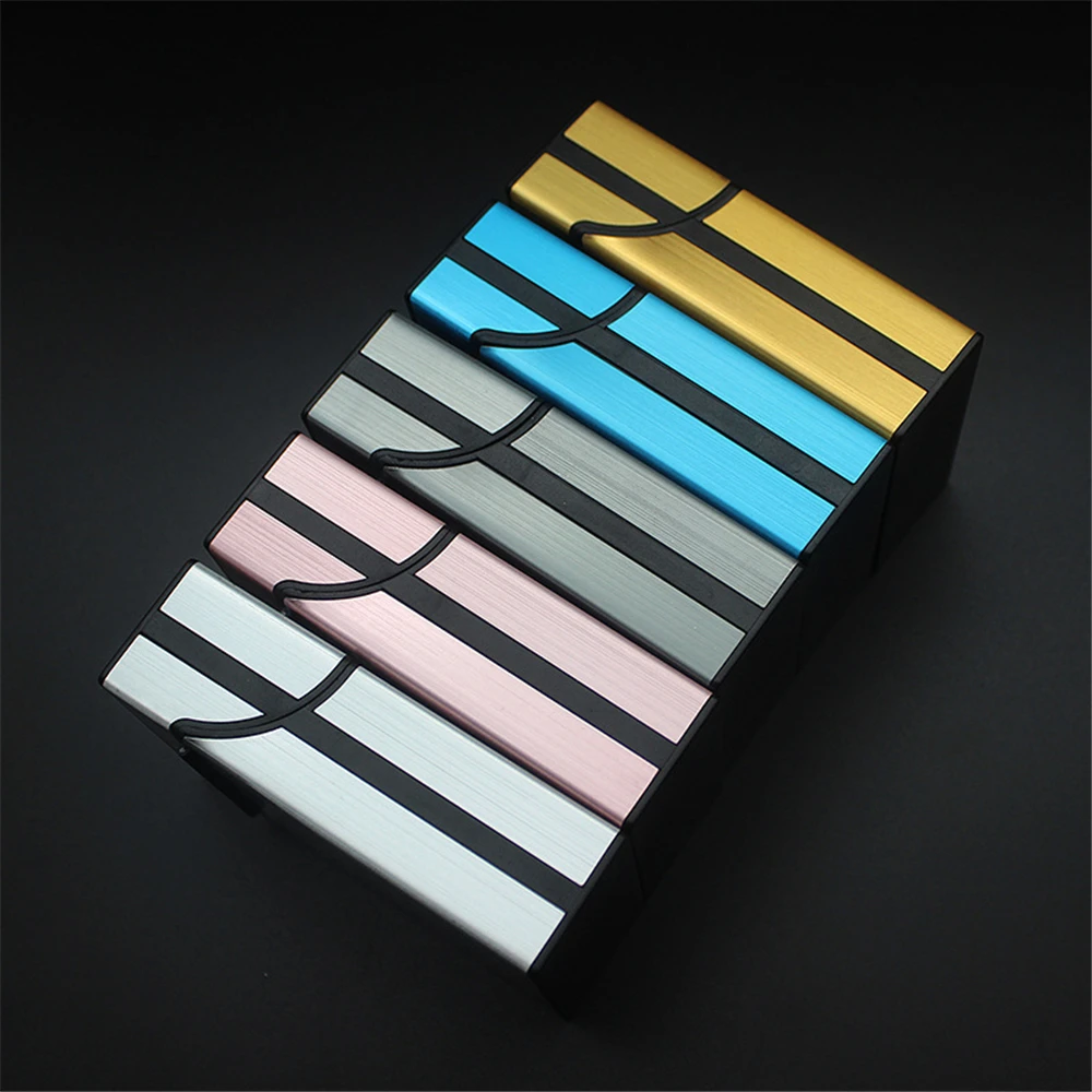 1PC Candy Color Cigarette Case Fashion Aluminum Cigarettes Capacity Cigarettes Case Magnetic Buckle Tobacco Box Women Men