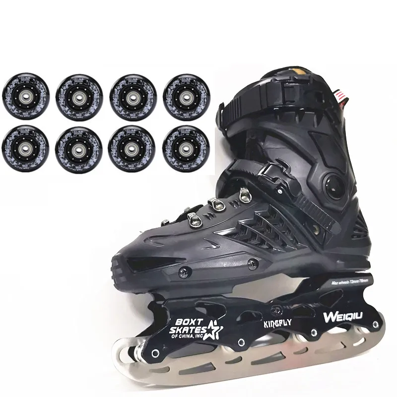 Ouro preto moda estudante patins inline sapatos de rolo com led brilho roda luz gelo lâmina inverno neve patinação meninos meninas