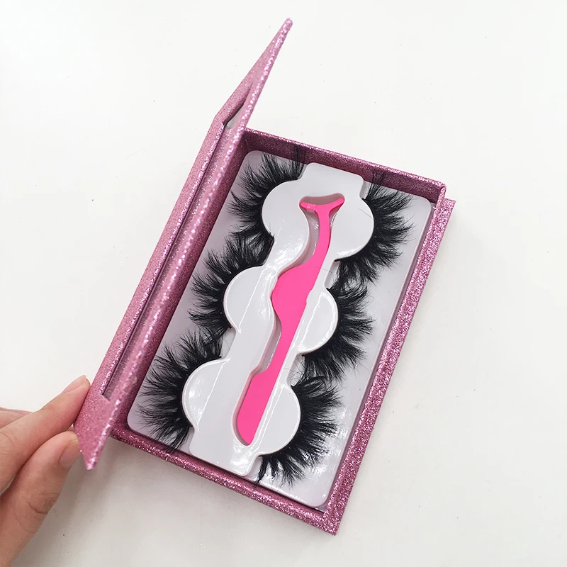 Holographic 3Pairs 25mm False Eyelashes Packaging Magnetic Case Empty