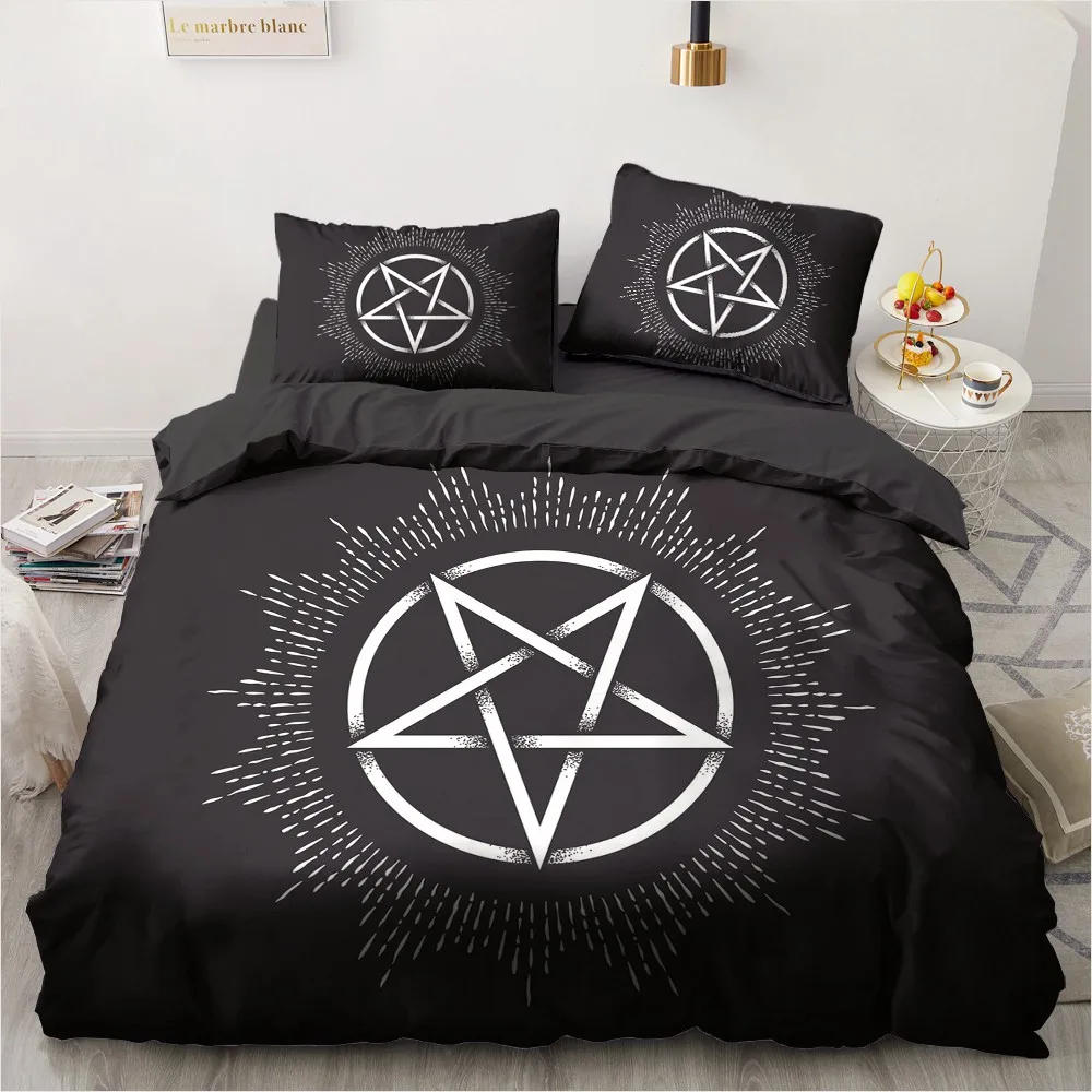 3D Printed Bedding Sets luxury Magic Black Cat Array Roclet Astronaut Single Queen Double King Twin Bed For Home Duvet Cover