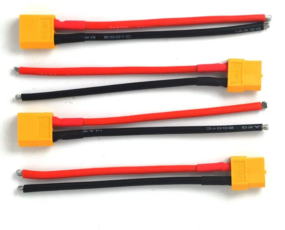 Amass XT60 Connector Male & Female Plug with 10/15cm14 AWG Silicone Wire for RC Airplane Quadcopter Lipo Battery ESC FPV Drone