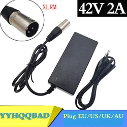 36V Charger 42V 2A  lithium battery charger for 36V lithium battery pack with 3-Pin XLR Socket/connector