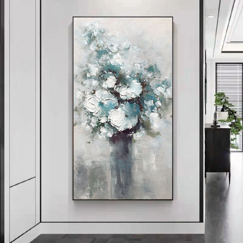 

Nordic Home Decor Art Mural Flower Hanging Picture 100% Handmade Oil Painting On Canvas For Living Room Bedroom Aisle Hotel Wall