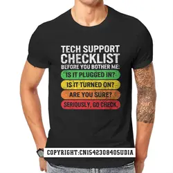 Funny Sysadmin Shirt, Tech Support Checklist Unisex Vintage Sport T-Shirt Punk Anime Family Tops Tees Oversized 3d Print Cotton