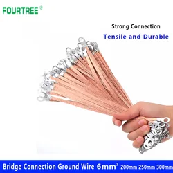 10Pcs Bridge Connection Ground Wire Span Cable 6 Square Aluminum Electric Box Soft Connection Hole Size 8mm