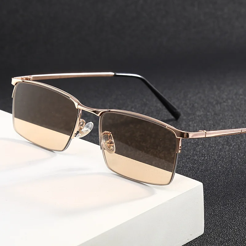 Shatar New Reading Glasses For Men Women Crystal Glass Lens Hard High Quality Half Frame Business Office Prescription Glasses