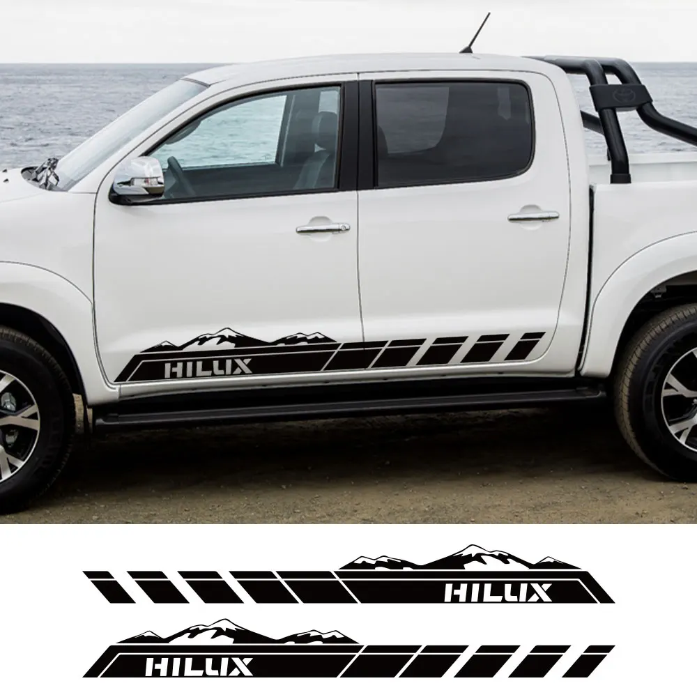 Pickup Door Side Stripes Sticker For Toyota Hilux Vigo Revo Truck Graphics Mountain Decor Covers Car Decals Auto Accessories