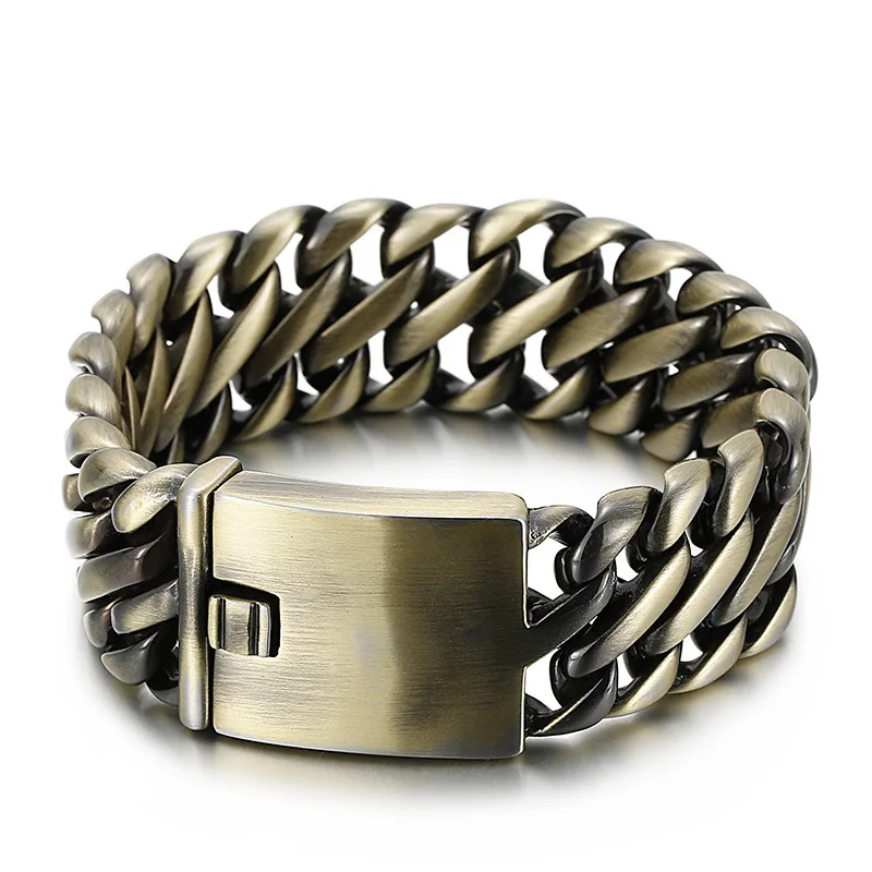 Stainless steel men's jewelry European and American fashion thick bronze figure 8 titanium steel bracelet wholesale