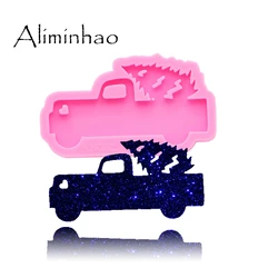 DY0148 Shiny car Silicone Molds For DIY key ring Truck and tree epoxy resin Mold Craft custom keychain