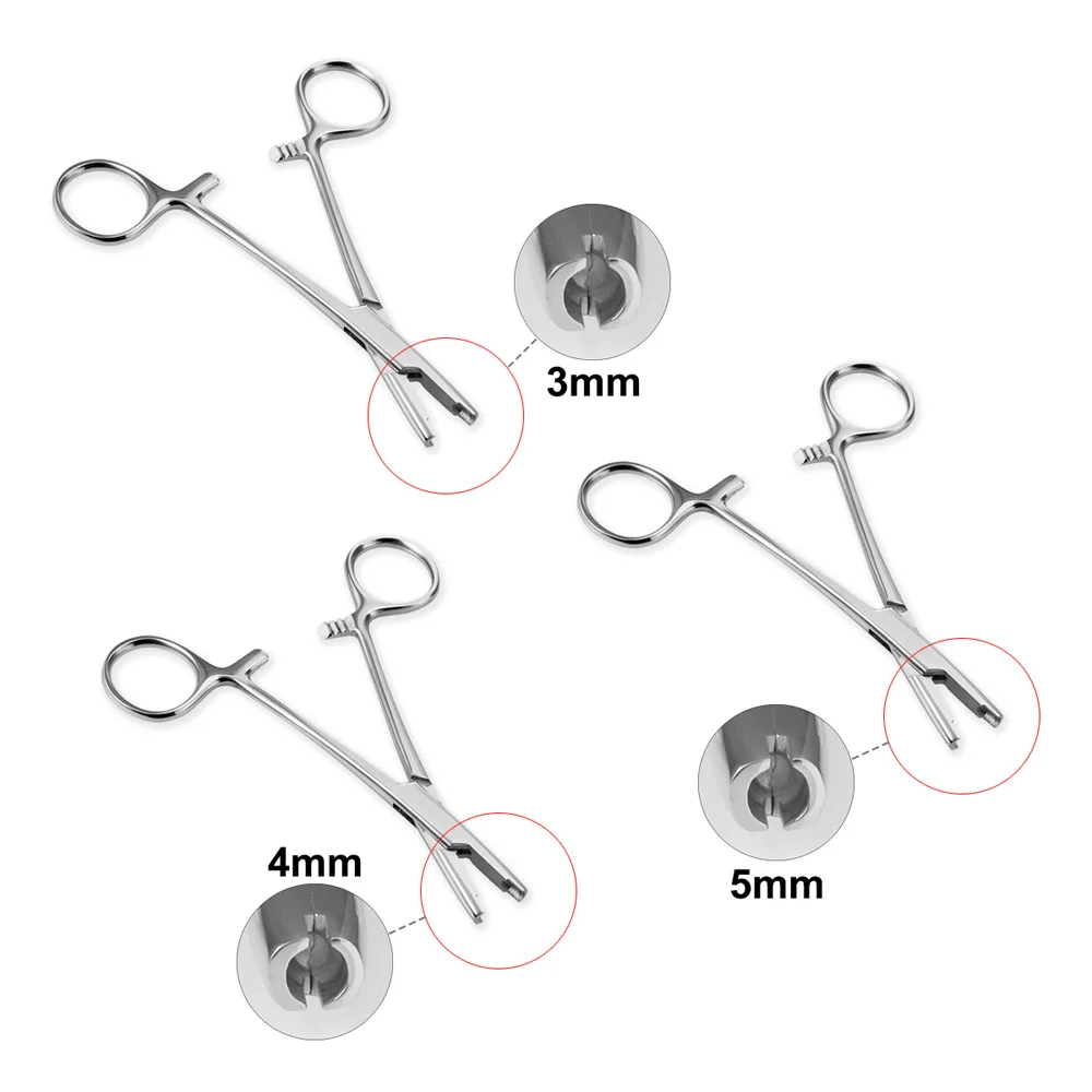 1PC Chirurgenstahl Dermal Anker Haltezange Piercing Werkzeug Dermal Pinzette 3/4/5mm Unscrew Tight Ball Piercing Schmuck Zange – Detail 3