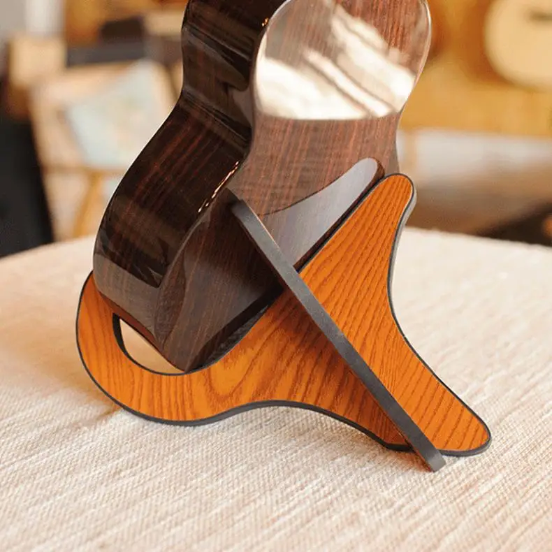 Portable Ukulele Wooden Foldable Holder Stand Collapsible Vertical  Guitar Bass Violin Display Stand Rack Instrument Part